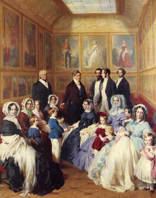 Queen Victoria and Prince Albert with the Family of King Louis Philippe at the Chateau D'Eu, Franz Xaver Winterhalter